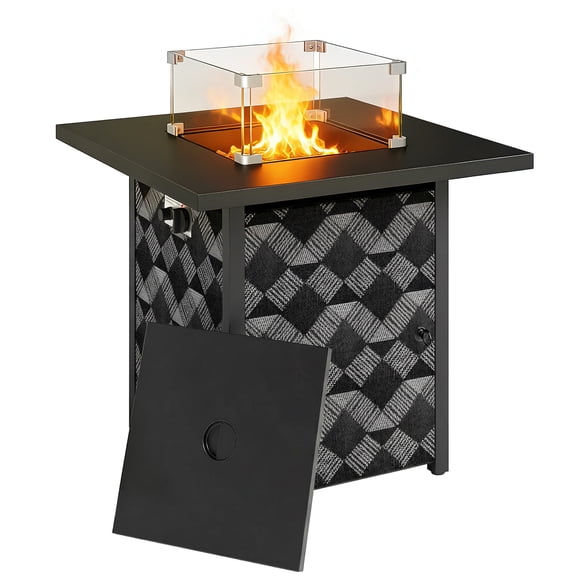 Outsunny Propane Fire Pit Table, Gas Fire Pit with Explosion-Proof Net