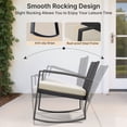 thumbnail image 4 of Noelse 3 Piece Wicker Rocking Chair Set, Outdoor Patio Furniture with Table and Cushions for Balcony, Beige, 4 of 10