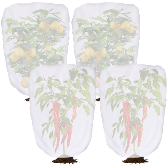 Ebaokuup Plant Shade Cover 4 Pcs, 3.3 x 2.6 ft White Garden Sun Protection Cloth for Outdoor Plants