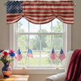 thumbnail image 2 of Independence Day Tie Up Valances Curtain, Adjustable Kitchen Wooden Abstract American Flag Valances for Windows Decor, Rod Pocket Short Curtains Set for Bedroom/Bathroom, 42"x18", 2 of 9