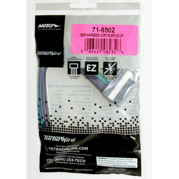 Metra Turbowire OEM Wire Harness for 2002-2007 Dodge Jeep Mitsubishi 71-6502