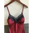 thumbnail image 4 of ZSQDM Underwear for Women, Satin Sleepwear Women Ladies Nightwear Nightdress Sleepwear with Chest Pads Wine Red M, 4 of 5