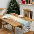 thumbnail image 4 of Christmas Snowman Dresser Scarf Farmhouse, Dining Table Decorations for Wedding/Parties, Xmas Elk Tree Snowflake Botanical Ombre Table Runner 120 Inches Long for Kitchen Dining, 13 x 120 In, 4 of 9