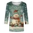 thumbnail image 5 of Gamivast Christmas Tunic Tops for Women Plus Size Crew Neck Santa Claus Graphic Tees Casual 3/4 Sleeve T Shirts Cute Holiday Xmas Trees Tops Fashion Trendy Party Blouses, 5 of 6