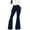 C-Dark Blue276, variant on Womens Stretch Slim Fit Flared Jeans Solid Color Casual Flare Denim Pants Versatile Trousers