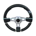 thumbnail image 3 of Spec-D Tuning JDM Black Leather 340mm Jet Style Racing Steering Wheel, 3 of 7