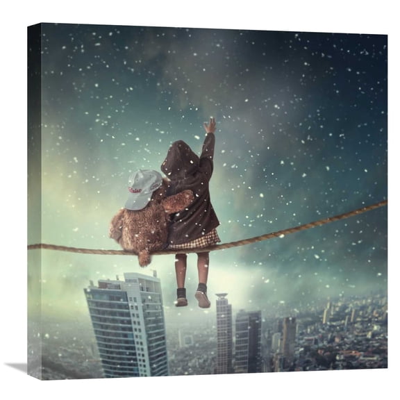 Global Gallery Hardibudi,'Let It Snow' Stretched Canvas Artwork