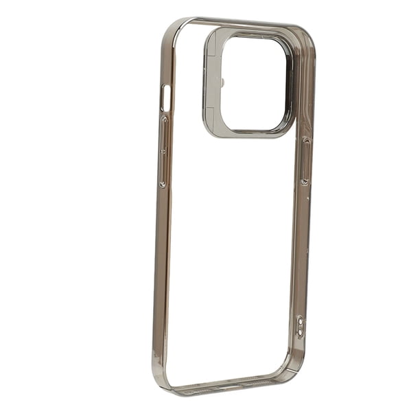 Funda magnética para teléfono, delgada, a prueba de golpes, con protector de lente de cámara, soporte, funda protectora rígida de PC de alta transparencia, color plateado para iPhone 14