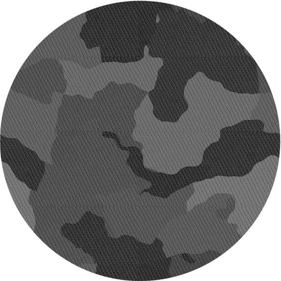 Ahgly Company Indoor Round Patterned Smokey Gray Area Rugs, 3' Round