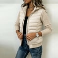 thumbnail image 3 of Luvrsol Winter Coats for Women Hooded Quilted Puffer Jacket Full Zip Warm Coat Outerwear, Beige S-2XL, 3 of 7