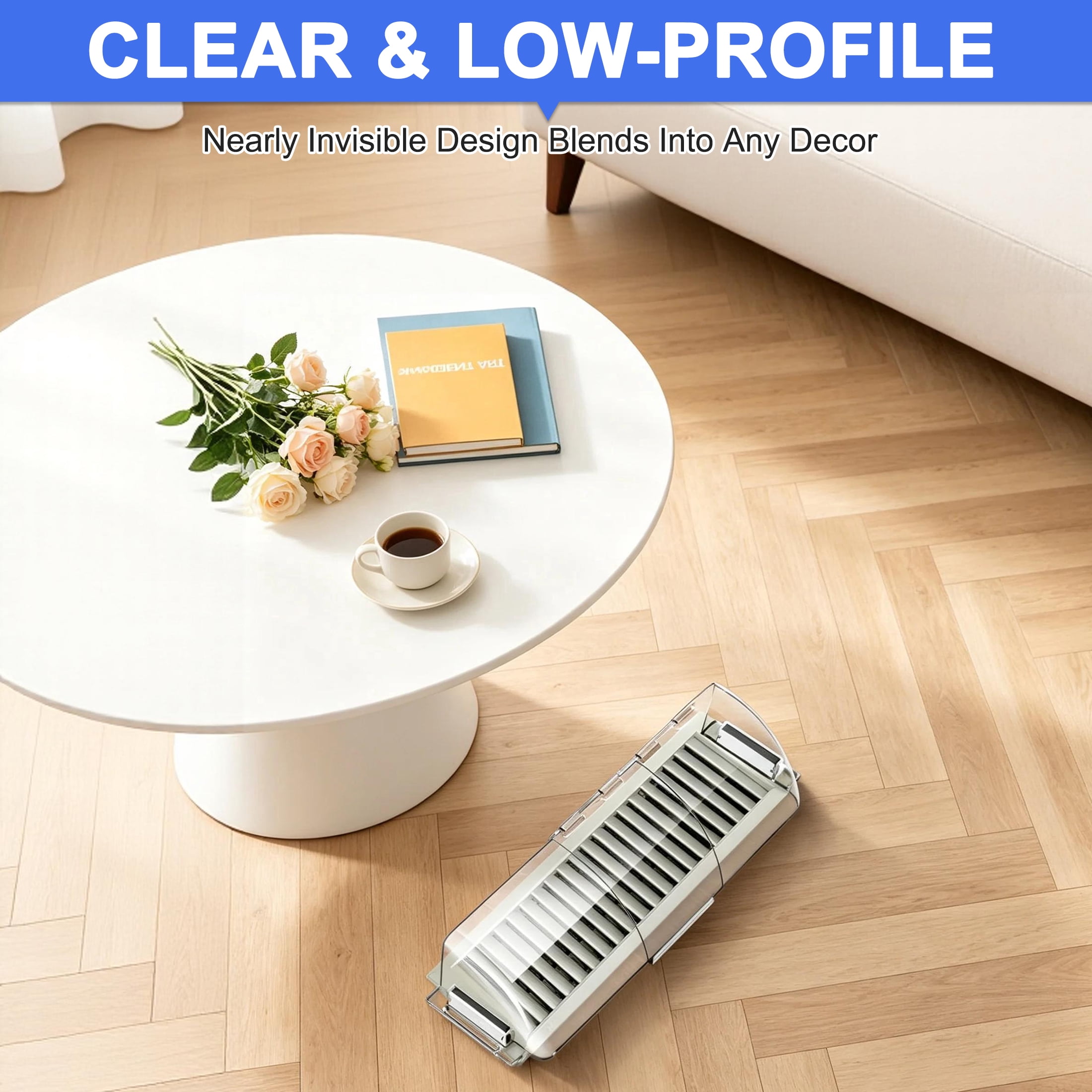 GARITIN 2 Pack Magnetic Vent Deflector, Adjustable Heat and Air Vent Deflector for Wall, Ceiling & Floor HVAC Vents
