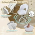 thumbnail image 6 of VINGLI Small Vanity Chair with Wheels for Girls.Cute Modern Adjustable Height Armless Office Desk Chair.360°Swivel Comfy Rolling Chair for Study, Make up Room,Small Space,Linen White, 6 of 9