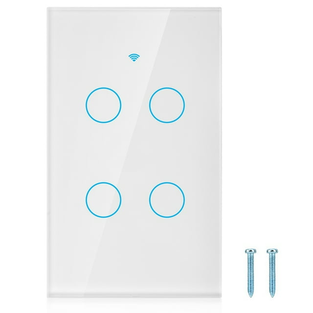 Interruptor de pantalla táctil WIFI de un solo círculo para CA de 4 vías 95- blanco Nikou