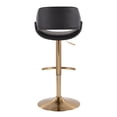 thumbnail image 4 of Silver Orchid  Svellingen Adjustable Bar Stool with Rounded T Footrest - Set of 2 Black Faux Leather/Gold Metal Gold Finish Faux Leather Faux Leather, 4 of 5