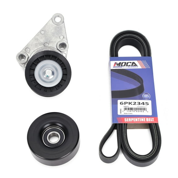 MOCA AUTOPARTS Serpentine Drive Belt Component Kit Fit for 2004-2007 Buick Rainier 5.3L & 2003-2008 Chevrolet Express 1500 5.3L & 2005-2009 GMC Envoy 5.3L & 2005-2009 Saab 9-7x 5.3L
