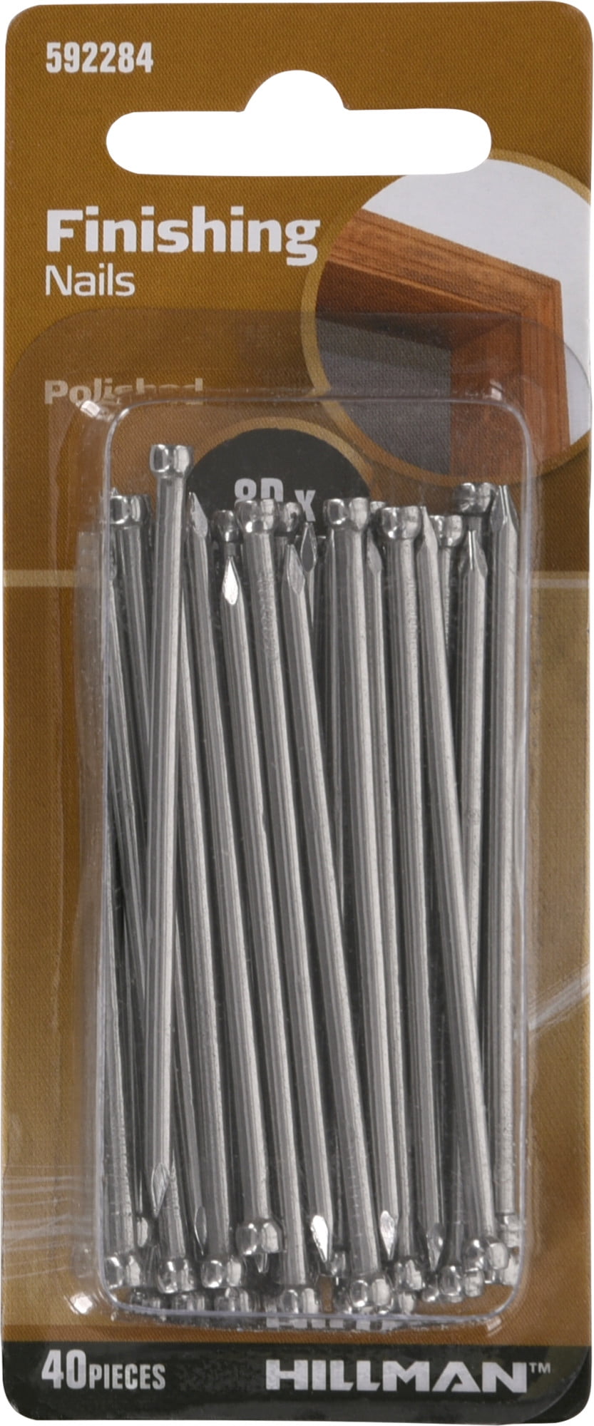 Hillman Polished Finishing Nails (8D x 21/2") 40 Pieces