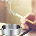 thumbnail image 3 of 3pcs Ashtray Tabletop Round Stainless Steel Ash Tray, 3 of 3