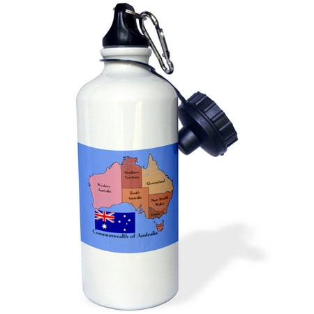 

The map and flag of the Commonwealth of Australia with states and territories marked. 21 oz Sports Water Bottle wb-79411-1