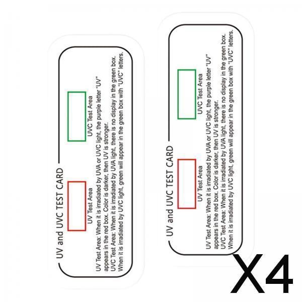 4x 2 Tiras de Prueba , Tarjetas de Prueba de Luz, Tarjetas Indicadoras para Interiores, Prueba de Intensidad de PVC, Tarjeta de Identificación de 4 piezas