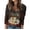 #147-Orange, variant on Craaazy Halloween Plus Size Casual Tops for Women Solid Color V Neck 3/4 Length Sleeve Halloween Printed Stretch Autumn Festival Daily Wear Blouse