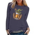 thumbnail image 3 of GERsome Women's Long Sleeve Tops Bavarian Oktoberfest Traditional National Print Casual Loose Crew Neck Shirts for Women(S-XXXL), 3 of 5