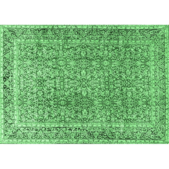 Ahgly Company Indoor Rectangle Persian Emerald Green Traditional Area Rugs, 2' x 3'