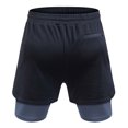 thumbnail image 4 of CaComMARK PI Mens Workout Shorts 2 in 1 Stretch Quick Drying Fitness Shorts Running Shorts with Compression Liner Gray 12(XXL), 4 of 5