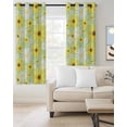 thumbnail image 2 of Farmhouse Daisy Blackout Curtains 45 Inches Long, Spring Watercolor Yellow White Floral Green Thermal Insulated Black Out Curtains, Small Darkening Window Curtain for Cafe Bedroom 42"x45" 2 Panels, 2 of 9
