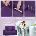thumbnail image 5 of PiccoCasa Thick Stretch Sofa Cover 1 Seater Solid Couch Cover, Purple, 5 of 8
