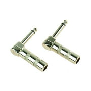 2 x Right Angle Male Mono Phone Plug Guitar Cable Audio Connector Jack ,1/4