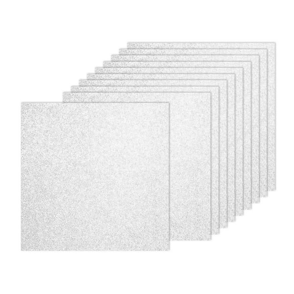10Sheets Silver Glitter Cardstock, 12x12In Glitter Paper Card Stock Shiny Scrapbook 250gsm Sparkly Paper Large Shimmer for Crafts Scrapbook DIY Art Wedding Party