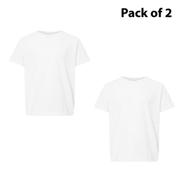 2-pack of SubliVie - Toddler Sublimation 100% polyester and Ribbed collar Tee | 4.5 oz | Color: White | Size: 2 years