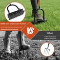 thumbnail image 3 of AOVOX Manual Lawn Aerator Tool with 15 Spikes, 32"-35" Adjustable T-Handle Aerator for Lawn, Automatic Dirt Ejection Design, Heavy Duty Yard Grass Aerator for Soil Compaction, Black & Orange, 3 of 8