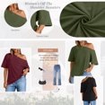 thumbnail image 3 of SUNBS 3 Pack T-Shirts for Women Short Sleeve Plus Size Womens Off The Shoulder Tops Casual Spring Fashion Clothes., 3 of 8