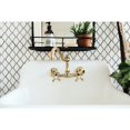 thumbnail image 3 of Kingston Brass KS3222AX 4 Inch -8 Inch Adjustable Center Wall Mount Kitchen Faucet - Polished Brass, 3 of 3