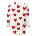 thumbnail image 5 of GA WEIHUA Deals,2025 Valentine's Day Shirts Women Comfy 3/4 Sleeve T Shirts Cute Love Heart Graphic Tees Blouses(Watermelon Red,L), 5 of 5