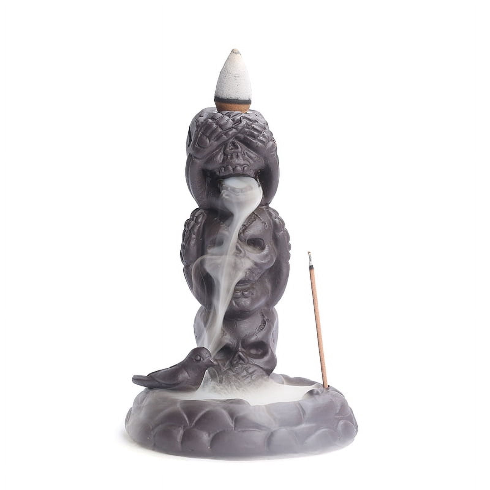 Incense Waterfall, Skull Backflow Incense Holder, Halloween Incense Burner, Decorative Skull Incense Holder, Backflow Incense Burner, Skull Incense Waterfall, Halloween Skull Decor