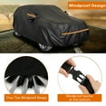 thumbnail image 3 of SUV Car Cover Fit for Chevrolet Equinox All Weather Waterproof Windproof Outdoor Cover Sun Rain Dust Snow Protection Up to 191" L, Black+Orange, 3 of 8