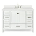 thumbnail image 2 of Ariel Cambridge 49 In. Oval Sink Vanity With White Quartz Countertop In White, 2 of 10