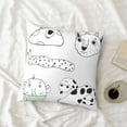 thumbnail image 4 of LNWH Decorative Pillow Covers, Cartoon Monster Face Square Sofa Decorative Knit Pillow Case, 24"x24", 4 of 8