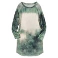 thumbnail image 4 of Mini vestido de manga larga con escote ancho y estampado de letras Tie-dye para mujer, vestido básico adelgazante delgado Fridja  nbo2116, 4 of 5