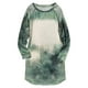thumbnail image 4 of Mini vestido de manga larga con escote ancho y estampado de letras Tie-dye para mujer, vestido básico adelgazante delgado Fridja  nbo2116, 4 of 5