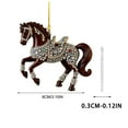 thumbnail image 2 of Horse Christmas Ornaments, 2D Acrylic Horse Ornament for Christmas Tree for Women Girls Horse Lovers Equestrian Gifts and Xmas Tree Home Decor (1PC, Brown), 2 of 6