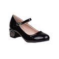 thumbnail image 1 of Nanette Lepore Girls Black Patent Studded Heel Strap Shoes 3 Kids, 1 of 3