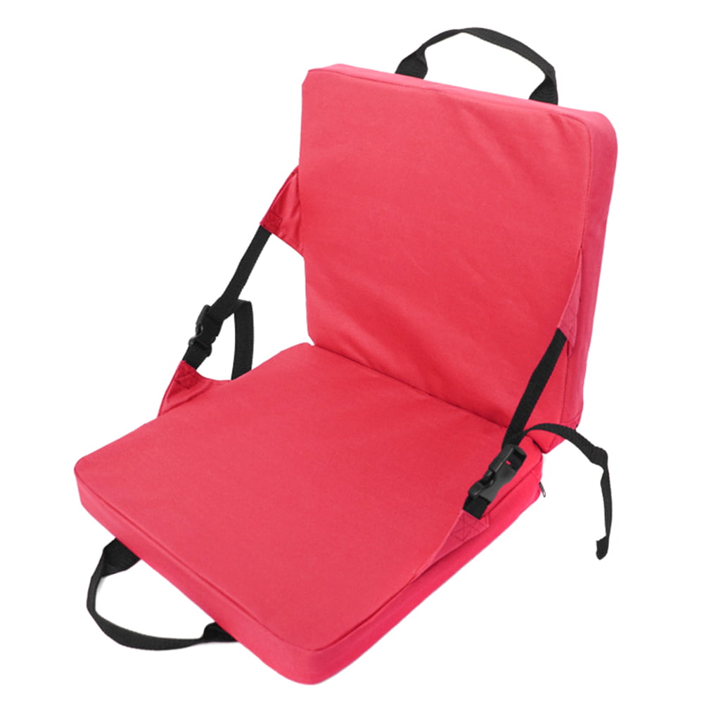 Outdoor Cushion Chair Camping Beach Foldable Seat Pad with Backrest Blue 