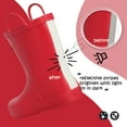 thumbnail image 3 of Kushyshoo Red Matte Kids Rain Boots for Girls Toddler Waterproof Rubber with Easy-On Handles Size 1, 3 of 6
