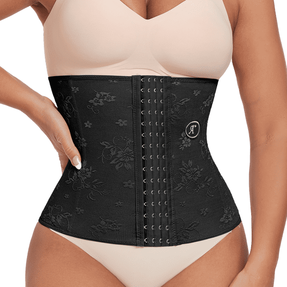 Werena Floral Lace Waist Trainer for Women Corset Shapewear Tummy Control Waist Cincher Underbust Postpartum Girdle Body Shaper