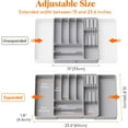 thumbnail image 2 of Silverware Organizer for Kitchen Drawers, Expandable Utensil Tray with Removable Knife Block, Adjustable Cutlery and Flatware Holder, Plastic Spoon Forks Holder Storage Divider, Gray, 2 of 3