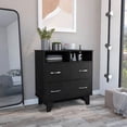 thumbnail image 4 of TUHOME Portanova Two Drawer Dresser - Black  Engineered Wood, 4 of 11