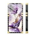 thumbnail image 3 of FKBRCL4U Compatible with Samsung Galaxy A32 4G Case, High Heeled Purple Diamond Rose Luxury Golden Decoration for Girl Women Soft TPU Shockproof Protective Hard PC Back, 3 of 7
